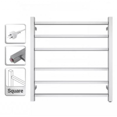 Heated Towel Rack - 6 Bars - 674Hx620Wx120D - NZHZNY-S-06 - Chrome
